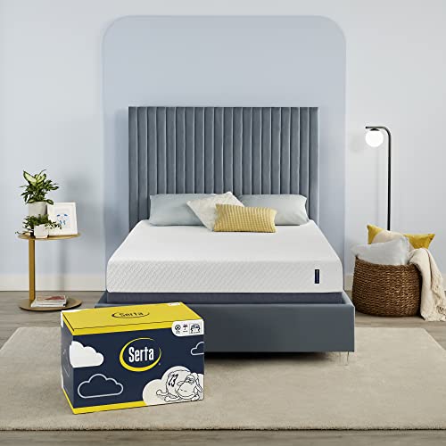 Serta - 8 inch Cooling Gel Memory Foam Mattress, Queen Size, Medium-Firm, Supportive, CertiPur-US Certified, 100-Night Trial, Sheer Slumber, White