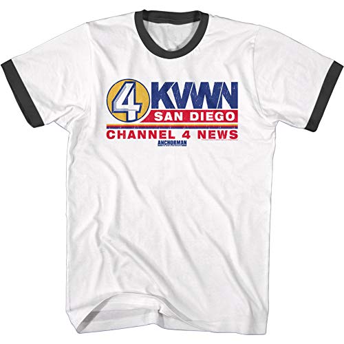 Anchorman Movie Channel 4 KVWN San Diego Adult Short Sleeve T-Shirt Graphic Tee Multicolored