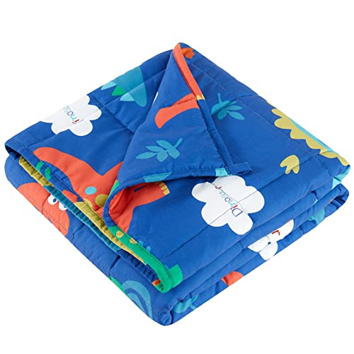 HOSUKKO Weighted Blanket - Weighted Blanket 3 lbs Blue Dinosaur Heavy Blanket - Breathable Blanket(36 * 48 inches, 3 lbs)