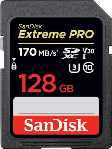 SanDisk 128GB Extreme PRO SDXC UHS-I Card - C10, U3, V30, 4K UHD, SD Card - SDSDXXY-128G-GN4IN