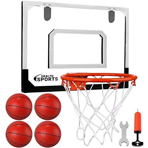 AOKESI Indoor Mini Basketball Hoop and Balls 17.8' x 14' - Basketball Hoop Set for Door - Mini Wall Mounted Basketball Goal for Kids and Adults