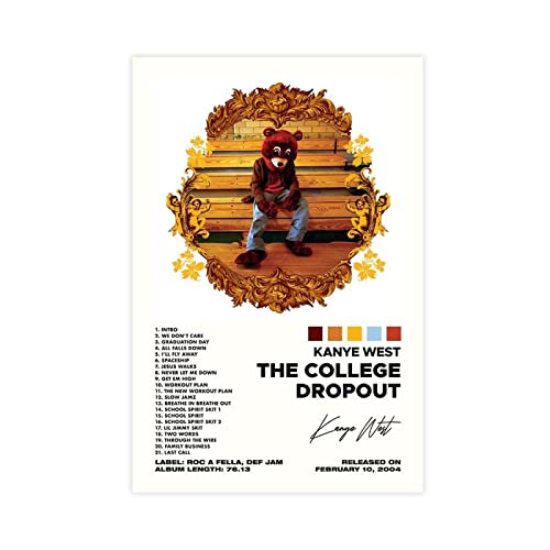 The College Dropout Poster - Kanye West Limited Poster Canvas Poster Wall Art Decor Print Picture Paintings for Living Room Bedroom Decoration Unframe-style 12x18inch(30x45cm)