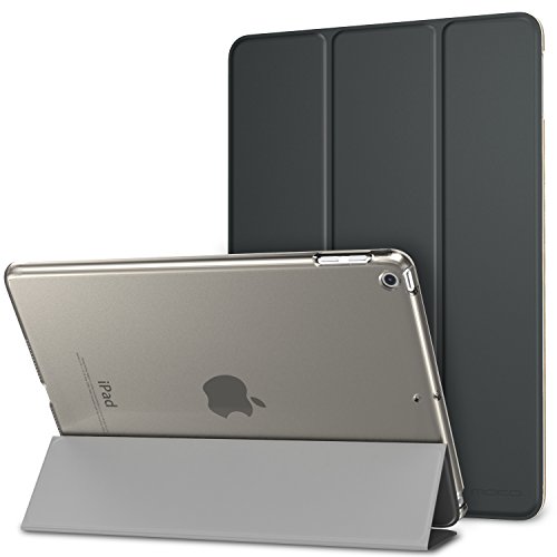 MoKo Case Fit 2018/2017 iPad 9.7 6th/5th Generation - Slim Lightweight Smart Shell Stand Cover with Translucent Frosted Back Protector Fit Apple iPad 9.7 Inch 2018/2017, Space Gray(Auto Wake/Sleep)