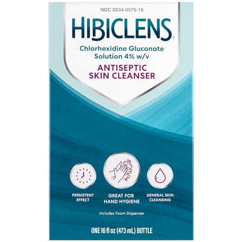 Hibiclens – Antimicrobial, Antiseptic Soap and Skin Cleanser – Foaming Pump Included – 16 oz – for Home and Hospital – 4% CHG