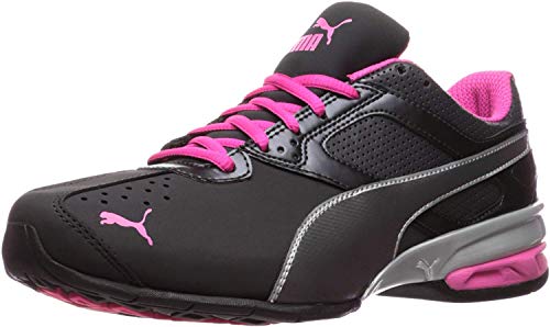 PUMA Women's TAZON 6 FM Cross Training Sneaker, Puma Black-Puma Silver-Beetroot Purple, 7