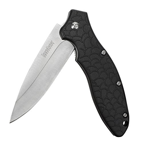 Kershaw Oso Sweet EDC Pocketknife, 3' 8Cr13MoV Steel Drop Point Blade, Assisted Folder Opening with Flipper, Liner Lock System, Black