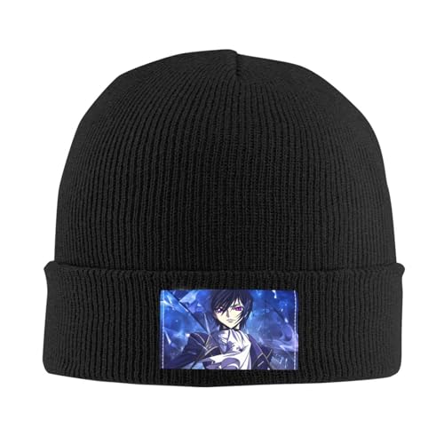 KLEIDUNG Anime Code Geass Lelouch Lamperouge Beanie Hat Winter Ski Warm Beanie Hat Skull Caps for Man Women Black