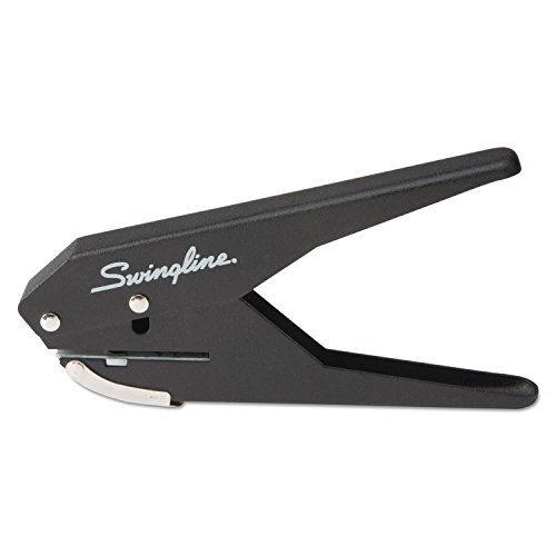 Swingline 1 Hole Punch, Hole Puncher, Low Force, 20 Sheet Punch Capacity, Plier, Black (74017)
