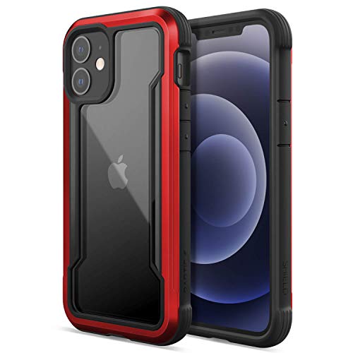 Raptic Shield Case Compatible with iPhone 12 Mini Case, Shock Absorbing Protection, Durable Aluminum Frame, 10ft Drop Tested, Fits iPhone 12 Mini, Red