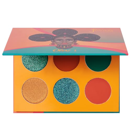 Juvia's Place Rich Blue, Aquamarine, Orange Bronze Eyeshadow Palette - Professional Eye Makeup, Pigmented Eyeshadow Palette, Makeup Palette for Eye Color & Shine, Pressed Eyeshadow Cosmetics