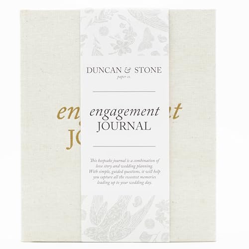 Engagement Journal for Couples (Ivory, 69 Pages) by Duncan & Stone - Wedding Planning Book and Organizer - Wedding Memory Book & Album - Engagement Gift for Couples