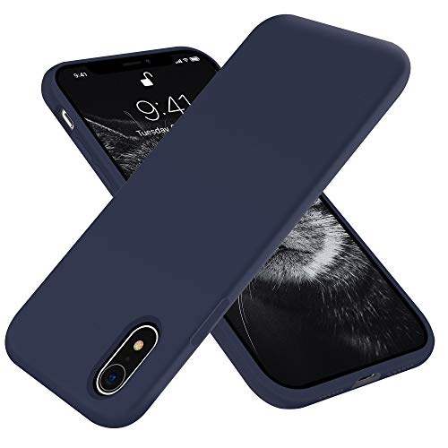 OTOFLY Compatible with iPhone XR Case 6.1 inch,[Silky and Soft Touch Series] Premium Soft Liquid Silicone Rubber Full-Body Protective Bumper Case for iPhone XR (Midnight Blue)