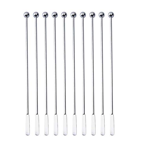 20 pcs Stainless Steel Coffee Beverage Stir Sticks Cocktail Stirrers Drink Swizzle Stick 7.4' Swizzle Stick Picks Tools
