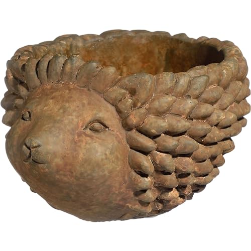 Classic Home and Garden Cement Buddies Indoor Outdoor Hedgehog Planter, Rust, Small, 5.5'