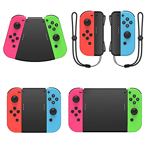 MENEEA Game Handle Connector Compatible with Nintendo Switch for Joy Con & Switch OLED Model Compatible with Joy Con, 5-in-1 Gamepad Handle with Wrist Strap Compatible with Nintendo Switch/Switch OLED