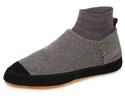 Acorn Unisex Polar Pair Ankle Fleece Slipper Sock, Charcoal, 9-10 US Men