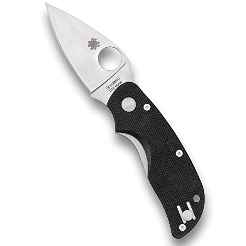 Spyderco Cat Value Knife with 2.50' CTS BD1N Stainless Steel and Durable Black G-10 Handle - PlainEdge - C129GP