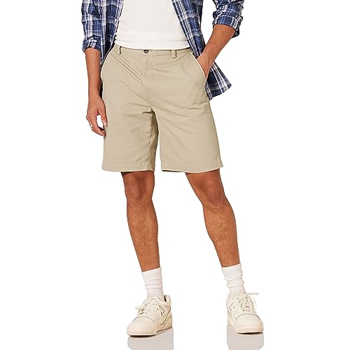 Amazon Essentials Men's Classic-Fit 9' Short, Khaki Brown, 36