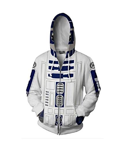 Ucosbros Creative Hoodie SW Cosplay Jacket Fashion Mens Costume For Halloween (XXL, White-rd)