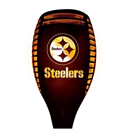 Sporticulture Pittsburgh Steelers 36 Inch Tall LED Torch Light-Emulates Flickering Flames-Auto On & Off Outdoor Waterproof Landscape Lighting Decoration-Security Light for Any Patio, Yard & Walkway
