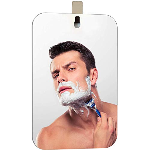 APHUIME XoYo-Large Fogless Shower Mirror （11inX7.48in）, Includes 1 Adhesive Hooks, Anit-Fog Shower Mirror, Shower Makeup Shave Mirror, Frameless Shower Mirror, Wall Hanging Mirror (Large, 1 Pack)