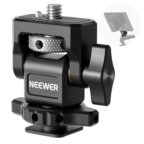 NEEWER Field Monitor Holder with Cold Shoe Mount, Anti Twist 1/4' Screw for 5' & 7' Monitor Compatible with Atomos Ninja V, 360° Swivel & Adjustable 180° Tilt Damping, Compatible with SmallRig, MA006