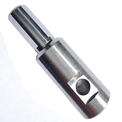 304 Stainless Steel Ice Auger Drill Adapter Fits Drill Chuck: 1/2' Plus and 1/4' Hole for 1/4'-20 Wing Bolts & Locking Screws
