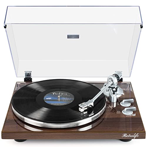 Turntables Belt-Drive Record Player with Wireless Output Connectivity, Vinyl Player Support 33&45 RPM Speed Phono Line USB Digital to PC Recording with Advanced Magnetic Cartridge&Counterweight