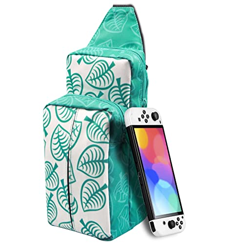 LYCEBELL Travel Bag for Nintendo Switch, Portable Shoulder Bag Backpack for Nintendo Switch Accessories Console Dock Charger iPad Joy&Con Grip (Green)