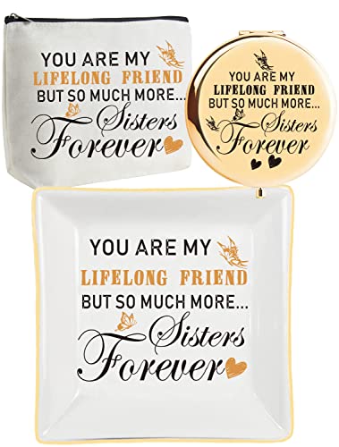 Sisters Gifts from Sister,Sister Friend Gifts for Women,Christmas Gift for Sisters from Sisters,Soul Sister Gifts for Women,Friends Like Sisters,Sister in Law Gifts,Sister Makeup Mirror