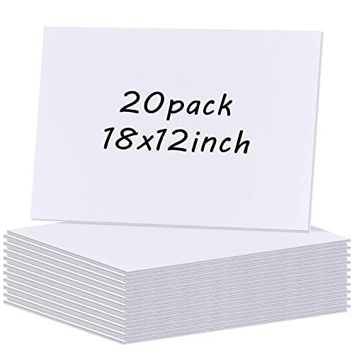 20 Pcs Poster Board Corrugated Plastic Sheets for Projects Art Crafts Blank Yard Signs Coroplast Sign Blank Board, IKAYAS 18 x 12 Inches White Blank Yard Signs Outdoor Corrugated Plastic Signs