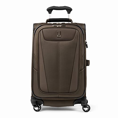 Travelpro Maxlite 5 Softside Expandable Luggage with 4 Spinner Wheels, Lightweight Suitcase, Men and Women, Mocha, Carry-On 21-Inch