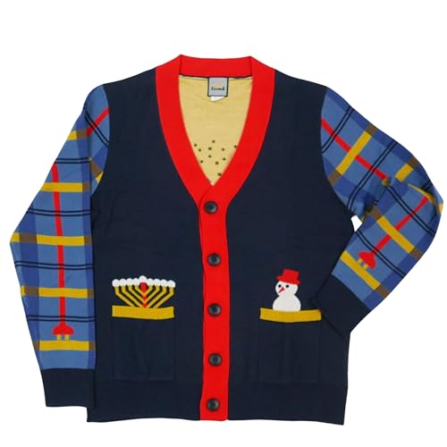 Electric Love Hanukkah Cardigan Sweater (as1, Alpha, s, Regular, Regular)