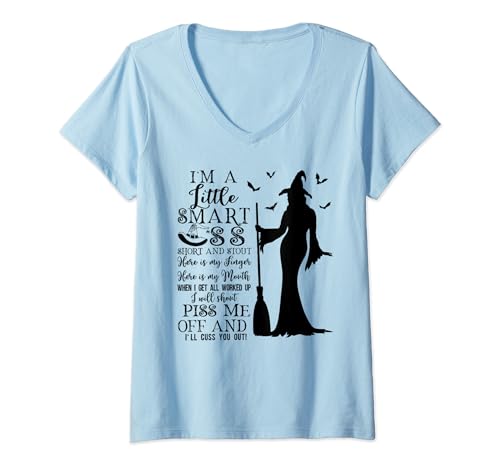 I'm A Little Smart Ass Short And Stout Here Is My Finger V-Neck T-Shirt