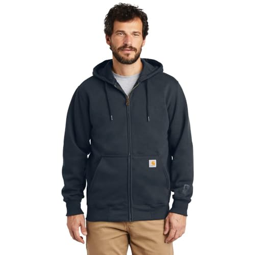 Carhartt Men's Rain Defender Paxton Heavyweight Hooded Sweatshirt, New Navy, Large