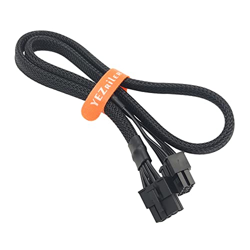 YEZriler (2-Pack) 8 Pin PCIe Cable for Seasonic PSUs, PCIe 8 Pin Male to PCIe 8 Pin (6+2) Male Power Adapter Sleeved 25-inch (63cm)