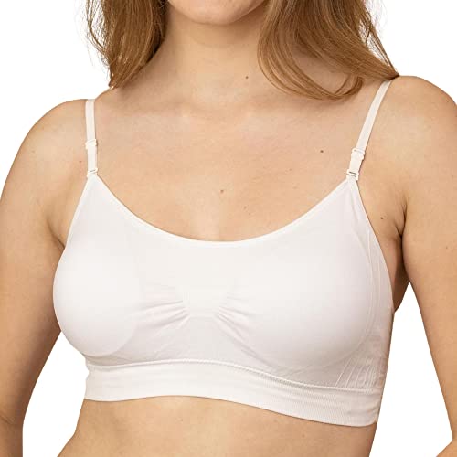 Coobie Seamless Lace Back Scoopneck Bra, White, One Size