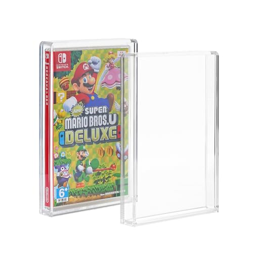 MANWU Clear Acrylic Protective Case Compatible for Nintendo Switch Games,4MM Thick Protective Cover Display Case Protector for Switch Games Box (Pack of 2)