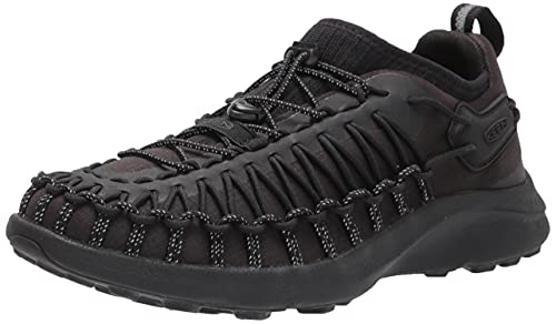 KEEN Men's Uneek SNK Bungee Sneakers, Black/Black, 11