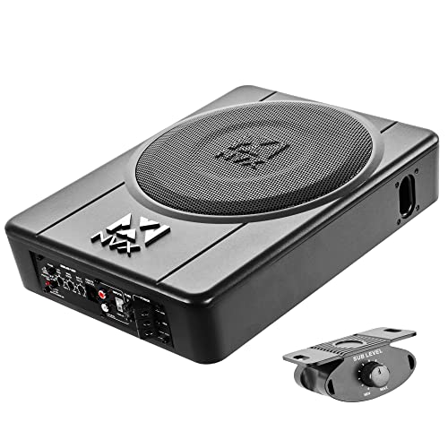 NVX QBUS10P 500W Peak (200W RMS) Amplified and Loaded 10' Ported Under Seat Quick Bass Universal Subwoofer System with Remote Bass Knob