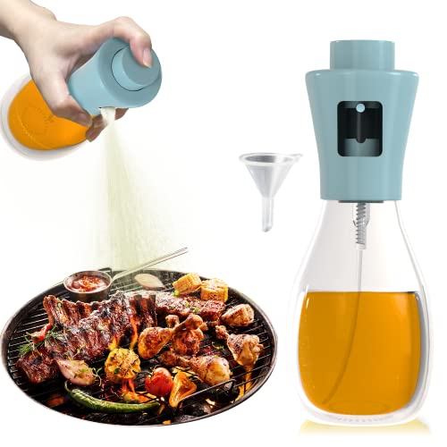 Olive Oil Sprayer for Cooking, 200ml Glass Olive Oil Sprayer Mister, Cooking Oil Sprayer, Oil Spray Bottle, canola Oil Sprayer, air Fryer for Salad Making, Baking, Frying, BBQ