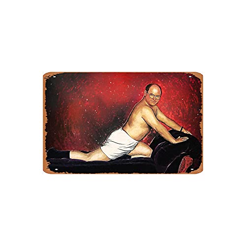 Retro Tin Sign Film Tickets George Costanza Vintage Tin Sign Kitchen Garage Man Cave Wall Decor Funny Karaoke Gift Bar TV drama Decorations Art Poster 8x12 Inch.