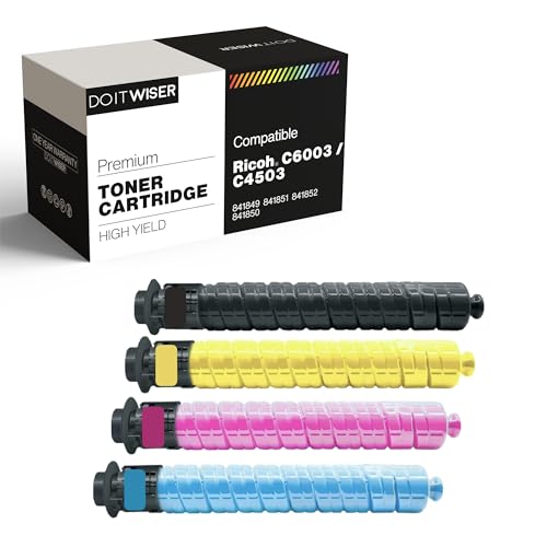 Do it Wiser Compatible Toner Cartridge Replacement for Ricoh MP C6003 MP C4503 MP C5503 MP C6004 MP C4504 MP C5504 Printer - 841849 841851 841852 841850 (4 Pack) - High Yield