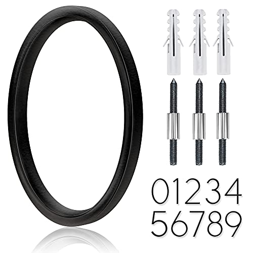 5' Stainless Steel Floating House Number, Metal Modern House Numbers, Garden Door Mailbox Decor Number with Nail Kit, Coated Black, 911 Visibility Signage (0)