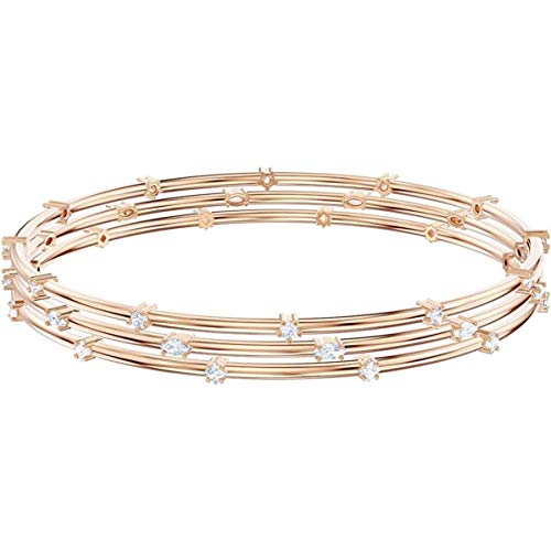SWAROVSKI Crystal Authentic Limited Edition Penélope Cruz Moonsun Rose Gold Plated White Stones Medium Bangle Bracelet