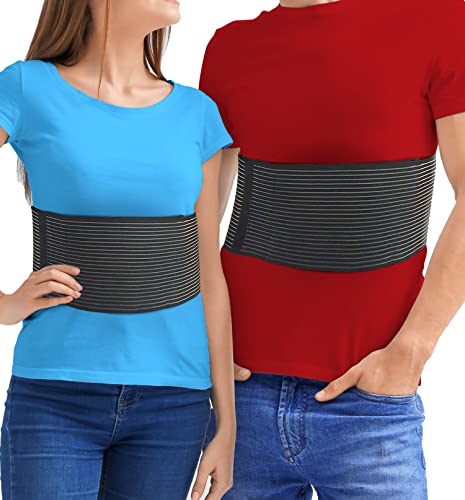 Rib Brace Chest Binder – Rib Belt to Reduce Rib Cage Pain. Chest Compression Support for Rib Muscle Injuries, Bruised Ribs or Rib Flare. Breathable Chest Wrap Breast Binder for Women or Men (Large/XL)