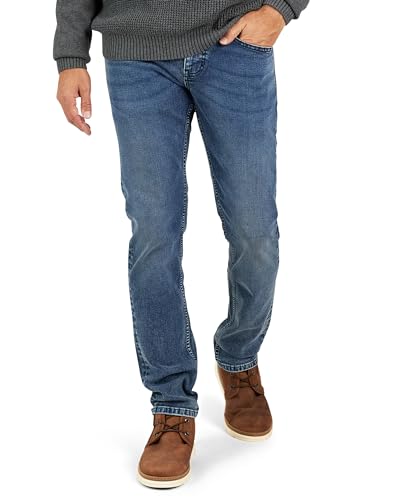 Weatherproof Vintage Men's Jeans | Super-Soft Denim Jeans | Stretch Jeans for Men | Blue & Black Jeans for Men | Slim Fit Jeans | Light Blue Jeans for Men | Size 34W x 32L