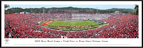 2023 Rose Bowl Game, Penn State vs Utah- 40.25x13.75-inch Standard Framed Print by Blakeway Panoramas