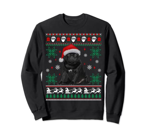 Funny Dog Black Pug Ugly Christmas Sweater Sweatshirt