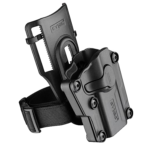Universal OWB Holster with Low Ride Belt Loop - Compact & Full Size Pistol Carrier | Index Finger Released | Adjustable Cant | Autolock | Outside Waistband Carry | Matte Finish Black -Right Handed